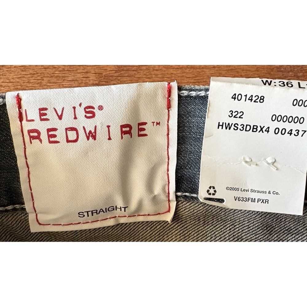 Levis Redwire DLX Straight Leg Jeans Mens 36x32 Blue Denim Y2K Tech Carpenter - Picture 9 of 15
